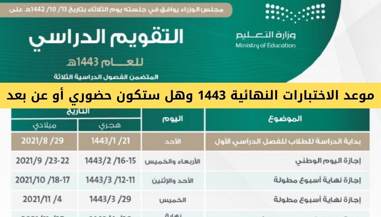 موعد اختبارات الفصل الثالث