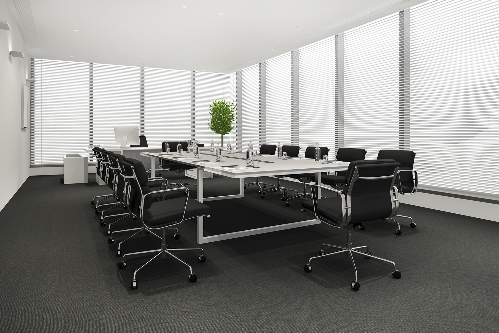 3d rendering business meeting room on high rise office building