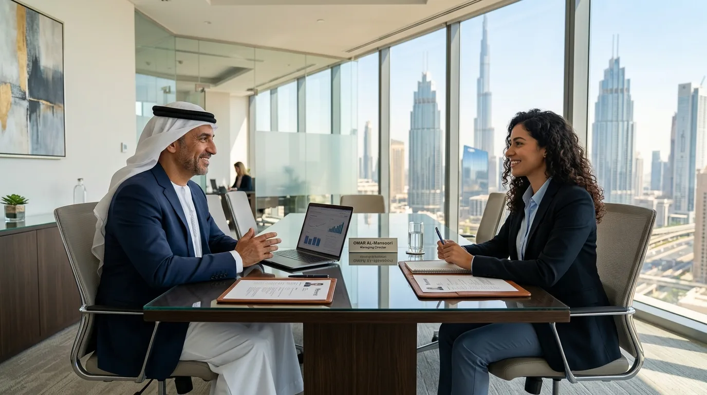 job-interview-dubai-corporate-office-2026.jpeg Freelance Visa Dubai - إتقان لتأسيس الشركات وتطوير الأعمال - ITQAN